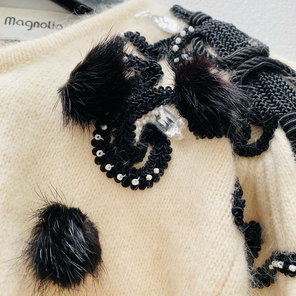 Vintage - Cream Soft Angora Cardigan - Picture 7 of 10